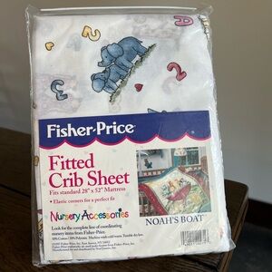 Vintage Crib Sheet Fisher Price/ Toddler Mattress Sheet Standard 28 x 52 Inches